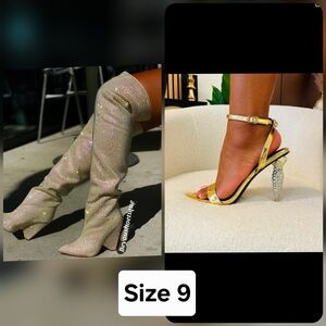 Elegant Gold and Silver Women's Shoes